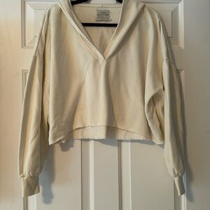 Urban Outfitters / Cropped V-Neck Hoodie / Size S
